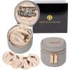 imageAngelinas Palace Round Jewelry Organizer Case Travel Bag Bridesmaid Gifts Vegan Leather Box for Necklace Earring Bracelet Ringblossom fuschiaPearl grey