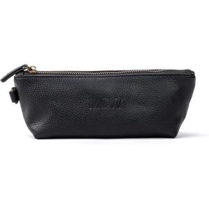 imageAngelinas Palace Personalized Vegan Leather Pencil Cosmetic BagEmbossed Name Makeup BagDurable Zipper Travel Make Up Organizer CaseBlack