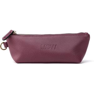 imageAngelinas Palace Personalized Vegan Leather Pencil Cosmetic BagEmbossed Name Makeup BagDurable Zipper Travel Make Up Organizer CaseBurgundy