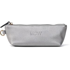 imageAngelinas Palace Personalized Vegan Leather Pencil Cosmetic BagEmbossed Name Makeup BagDurable Zipper Travel Make Up Organizer CasePewter