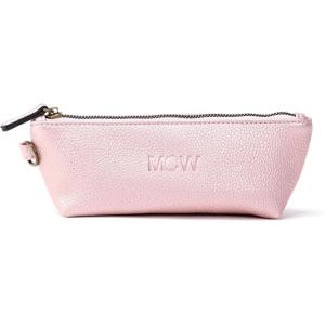 imageAngelinas Palace Personalized Vegan Leather Pencil Cosmetic BagEmbossed Name Makeup BagDurable Zipper Travel Make Up Organizer CaseRose Pink