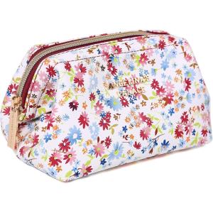 imageAngelinas Palace Vegan Leather Waterproof Travel Cosmetic Bag Toiletry Organizer Makeup Pouchesdark chambrayBlossom wine