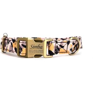 imagePersonalized Dog Collar with Name and Phone Number EngravedAdjustable Custom Puppy CollarOrganic Cotton Pet Collar for Small Medium Large Boy Girl DogsLeopard