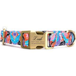 imagePersonalized Dog Collar with Name and Phone Number EngravedAdjustable Custom Puppy CollarOrganic Cotton Pet Collar for Small Medium Large Boy Girl DogsFantasy