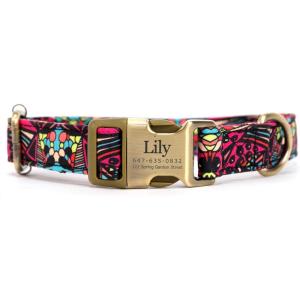 imagePersonalized Dog Collar with Name and Phone Number EngravedAdjustable Custom Puppy CollarOrganic Cotton Pet Collar for Small Medium Large Boy Girl DogsAfrican