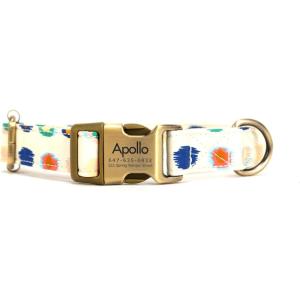 imagePersonalized Dog Collar with Name and Phone Number EngravedAdjustable Custom Puppy CollarOrganic Cotton Pet Collar for Small Medium Large Boy Girl DogsColorful Leopard