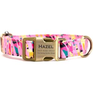 imagePersonalized Dog Collar with Name and Phone Number EngravedAdjustable Custom Puppy CollarOrganic Cotton Pet Collar for Small Medium Large Boy Girl DogsZebra