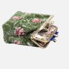 imageBurnout Velvet Double Kiss Clasp Coin Purse PouchVintage Change Wallet Card HolderArugula Green Climbing Rose