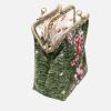 imageBurnout Velvet Double Kiss Clasp Coin Purse PouchVintage Change Wallet Card HolderArugula Green Rose Trail
