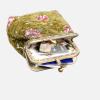 imageBurnout Velvet Double Kiss Clasp Coin Purse PouchVintage Change Wallet Card HolderAvocado Climbing Rose