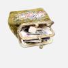 imageBurnout Velvet Double Kiss Clasp Coin Purse PouchVintage Change Wallet Card HolderAvocado Rose Bouquet