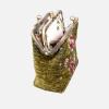 imageBurnout Velvet Double Kiss Clasp Coin Purse PouchVintage Change Wallet Card HolderAvocado Rose Trail