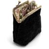 imageBurnout Velvet Double Kiss Clasp Coin Purse PouchVintage Change Wallet Card HolderBlack