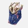 imageBurnout Velvet Double Kiss Clasp Coin Purse PouchVintage Change Wallet Card HolderBlue Rose Trail