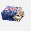 imageBurnout Velvet Double Kiss Clasp Coin Purse PouchVintage Change Wallet Card HolderBlue Rose Trail