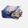 imageBurnout Velvet Double Kiss Clasp Coin Purse PouchVintage Change Wallet Card HolderBlue Rose Trail