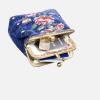 imageBurnout Velvet Double Kiss Clasp Coin Purse PouchVintage Change Wallet Card HolderBlue Rose Trail