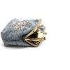 imageBurnout Velvet Double Kiss Clasp Coin Purse PouchVintage Change Wallet Card HolderBouquet Pattern Grey