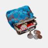 imageBurnout Velvet Double Kiss Clasp Coin Purse PouchVintage Change Wallet Card HolderBurnout Velvet Aqua Blue