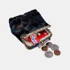 imageBurnout Velvet Double Kiss Clasp Coin Purse PouchVintage Change Wallet Card HolderBurnout Velvet Black
