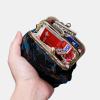 imageBurnout Velvet Double Kiss Clasp Coin Purse PouchVintage Change Wallet Card HolderBurnout Velvet Black