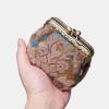 imageBurnout Velvet Double Kiss Clasp Coin Purse PouchVintage Change Wallet Card HolderBurnout Velvet Camel