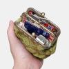 imageBurnout Velvet Double Kiss Clasp Coin Purse PouchVintage Change Wallet Card HolderBurnout Velvet Fern Green