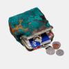 imageBurnout Velvet Double Kiss Clasp Coin Purse PouchVintage Change Wallet Card HolderBurnout Velvet Jade Green