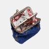 imageBurnout Velvet Double Kiss Clasp Coin Purse PouchVintage Change Wallet Card HolderBurnout Velvet Navy
