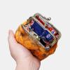 imageBurnout Velvet Double Kiss Clasp Coin Purse PouchVintage Change Wallet Card HolderBurnout Velvet Orange