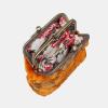 imageBurnout Velvet Double Kiss Clasp Coin Purse PouchVintage Change Wallet Card HolderBurnout Velvet Orange