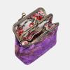 imageBurnout Velvet Double Kiss Clasp Coin Purse PouchVintage Change Wallet Card HolderBurnout Velvet Purple