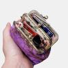imageBurnout Velvet Double Kiss Clasp Coin Purse PouchVintage Change Wallet Card HolderBurnout Velvet Purple