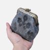 imageBurnout Velvet Double Kiss Clasp Coin Purse PouchVintage Change Wallet Card HolderBurnout Velvet Steel Blue