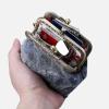 imageBurnout Velvet Double Kiss Clasp Coin Purse PouchVintage Change Wallet Card HolderBurnout Velvet Steel Blue