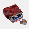 imageBurnout Velvet Double Kiss Clasp Coin Purse PouchVintage Change Wallet Card HolderBurnout Velvet Wine