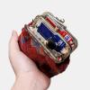 imageBurnout Velvet Double Kiss Clasp Coin Purse PouchVintage Change Wallet Card HolderBurnout Velvet Wine