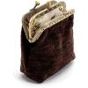 imageBurnout Velvet Double Kiss Clasp Coin Purse PouchVintage Change Wallet Card HolderCoffee