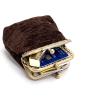 imageBurnout Velvet Double Kiss Clasp Coin Purse PouchVintage Change Wallet Card HolderCoffee