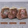 imageBurnout Velvet Double Kiss Clasp Coin Purse PouchVintage Change Wallet Card HolderCoffee Climbing Rose