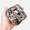 imageBurnout Velvet Double Kiss Clasp Coin Purse PouchVintage Change Wallet Card HolderFloral Black