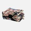 imageBurnout Velvet Double Kiss Clasp Coin Purse PouchVintage Change Wallet Card HolderFloral Black