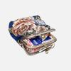 imageBurnout Velvet Double Kiss Clasp Coin Purse PouchVintage Change Wallet Card HolderFloral Blue