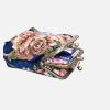 imageBurnout Velvet Double Kiss Clasp Coin Purse PouchVintage Change Wallet Card HolderFloral Blue