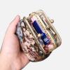imageBurnout Velvet Double Kiss Clasp Coin Purse PouchVintage Change Wallet Card HolderFloral Brown