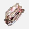 imageBurnout Velvet Double Kiss Clasp Coin Purse PouchVintage Change Wallet Card HolderFloral Brown