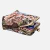 imageBurnout Velvet Double Kiss Clasp Coin Purse PouchVintage Change Wallet Card HolderFloral Brown