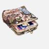 imageBurnout Velvet Double Kiss Clasp Coin Purse PouchVintage Change Wallet Card HolderFloral Brown