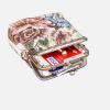 imageBurnout Velvet Double Kiss Clasp Coin Purse PouchVintage Change Wallet Card HolderFloral Cream