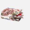 imageBurnout Velvet Double Kiss Clasp Coin Purse PouchVintage Change Wallet Card HolderFloral Cream
